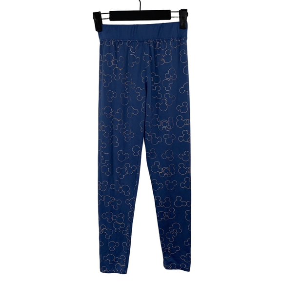 Disney Other - Girl’s Disney World Mickey Mouse Print Leggings Blue/Gold Size L